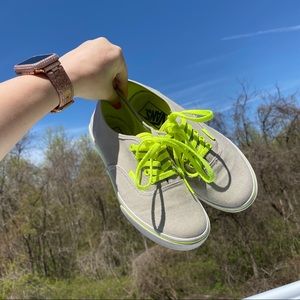 Grey & neon green lopro vans